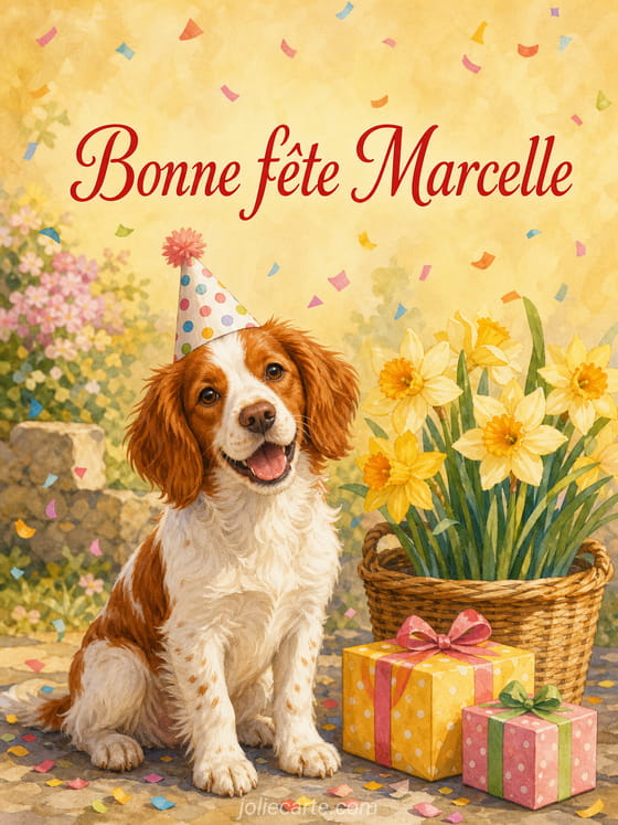 Carte bonne fête Marcelle