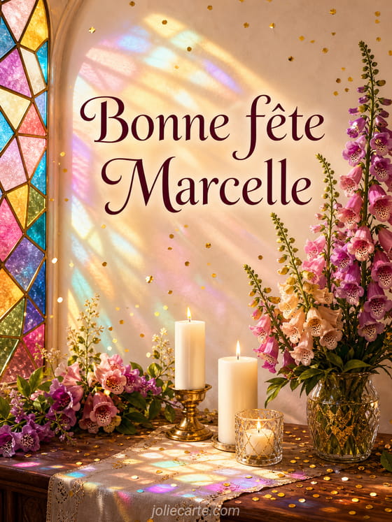 Carte bonne fête Marcelle