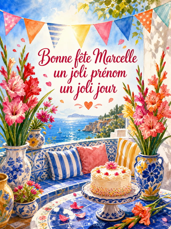 Carte bonne fête Marcelle