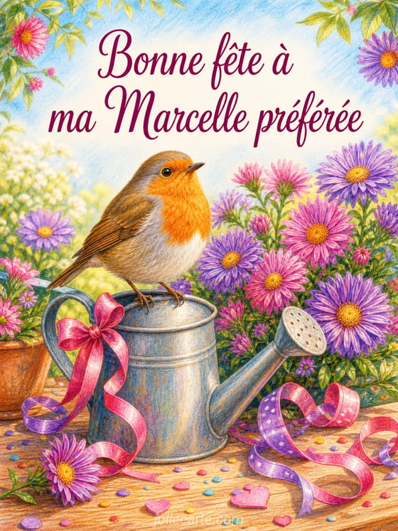 Carte bonne fête Marcelle