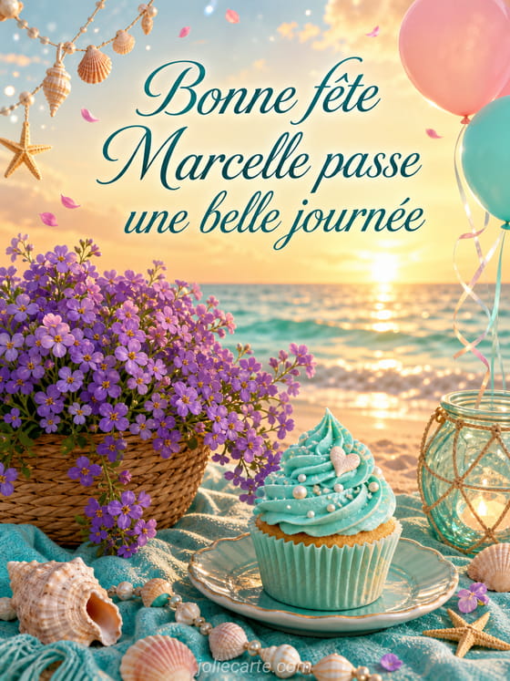 Carte bonne fête Marcelle