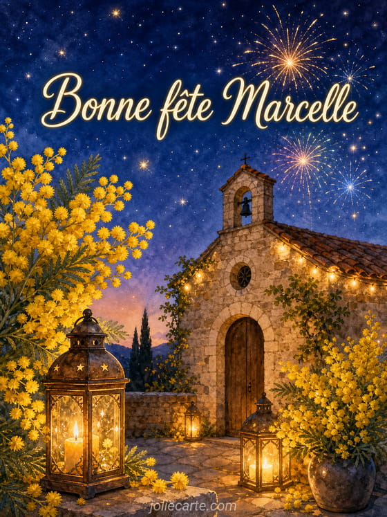 Carte bonne fête Marcelle