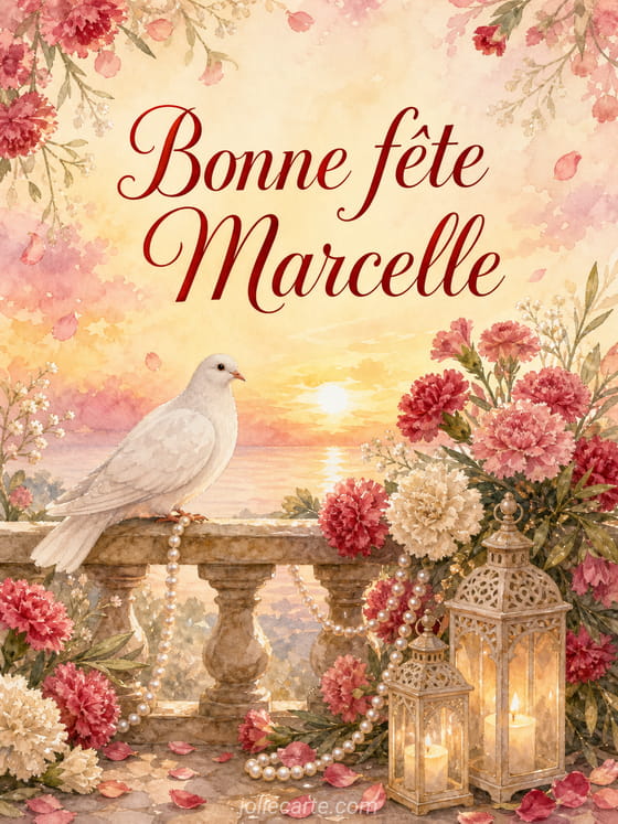 Carte bonne fête Marcelle
