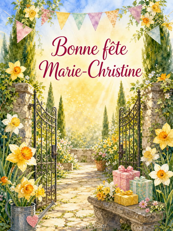 Carte bonne fête Marie-Christine
