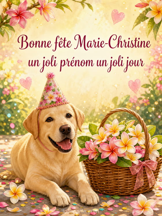 Carte bonne fête Marie-Christine