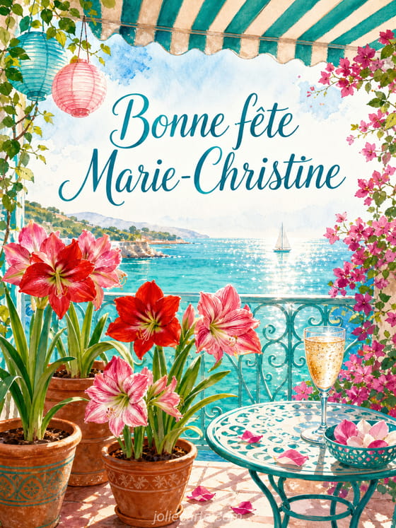 Carte bonne fête Marie-Christine