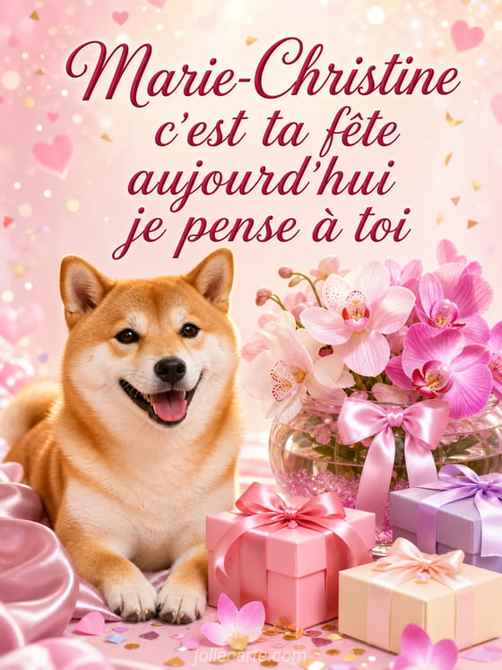 Carte bonne fête Marie-Christine