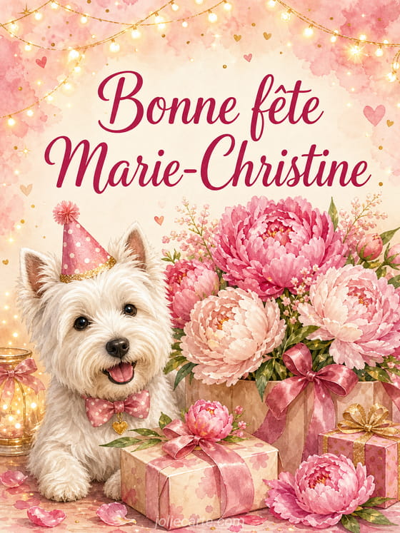 Carte bonne fête Marie-Christine