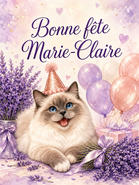 Carte bonne fête Marie-Claire