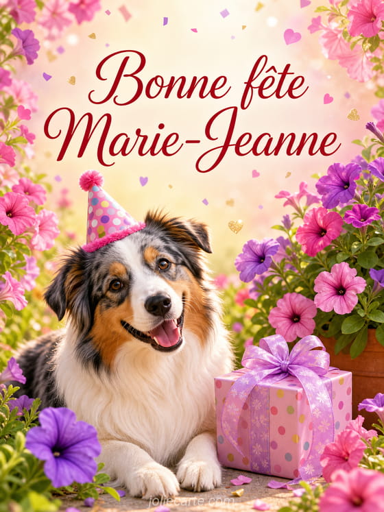 Carte bonne fĂȘte Marie-Jeanne