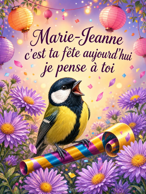 Carte bonne fĂȘte Marie-Jeanne