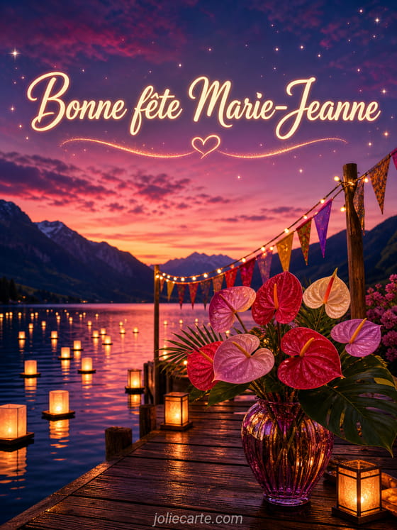 Carte bonne fĂȘte Marie-Jeanne