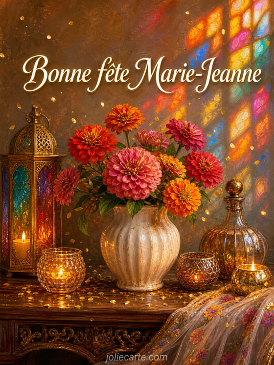 Carte bonne fĂȘte Marie-Jeanne