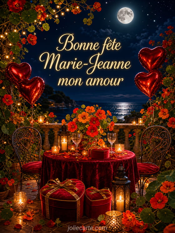 Carte bonne fĂȘte Marie-Jeanne