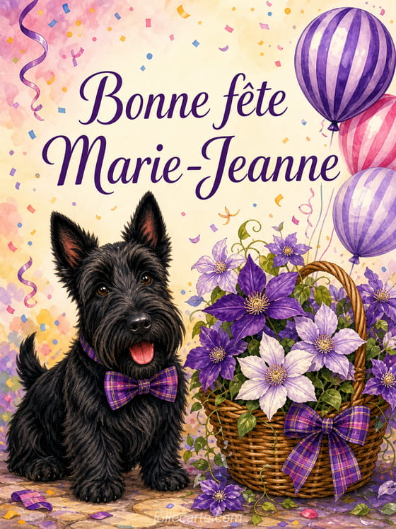 Carte bonne fĂȘte Marie-Jeanne