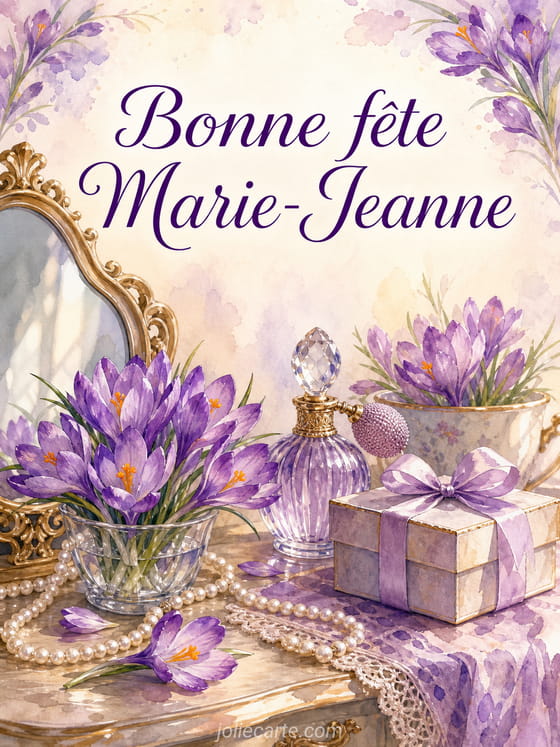 Carte bonne fĂȘte Marie-Jeanne