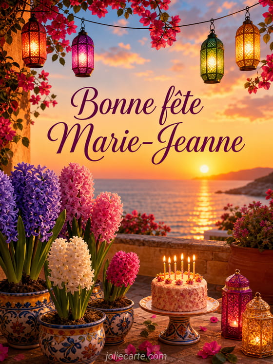 Carte bonne fĂȘte Marie-Jeanne