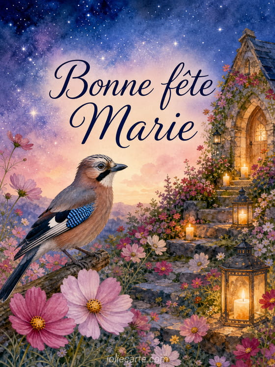 Carte bonne fête Marie