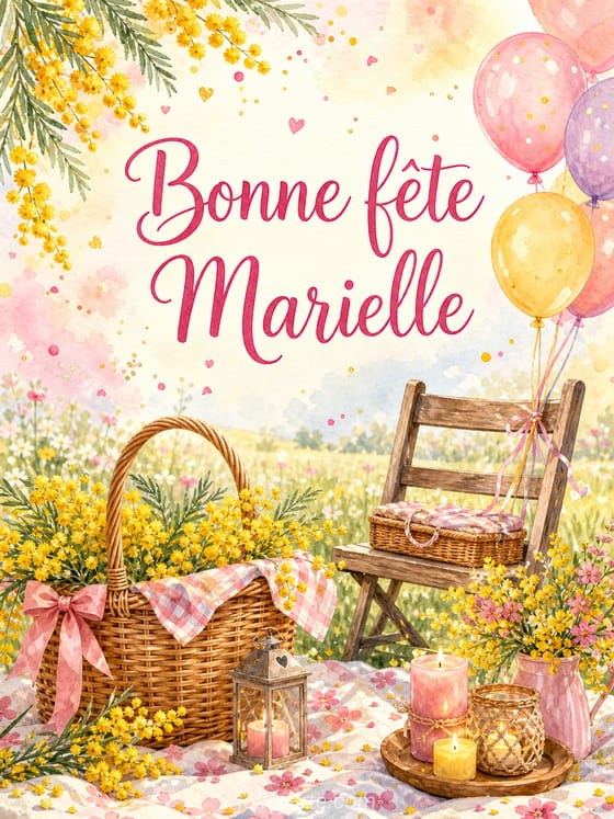 Carte bonne fĂȘte Marielle