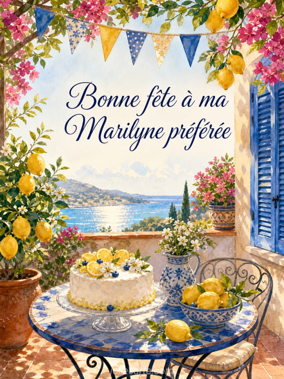 Carte bonne fĂȘte Marilyne