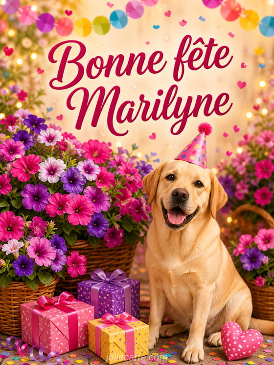 Carte bonne fĂȘte Marilyne
