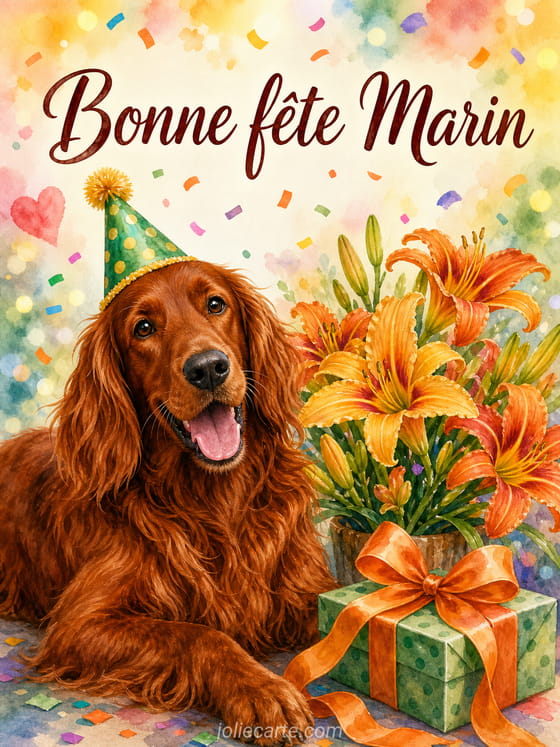 Carte bonne fête Marin