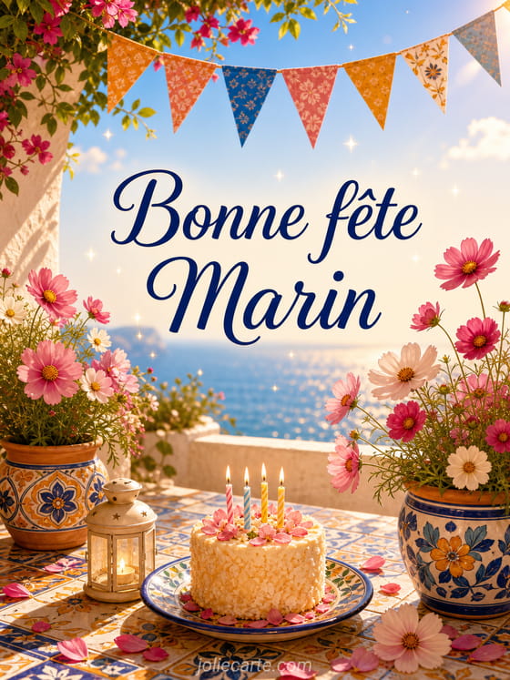 Carte bonne fête Marin