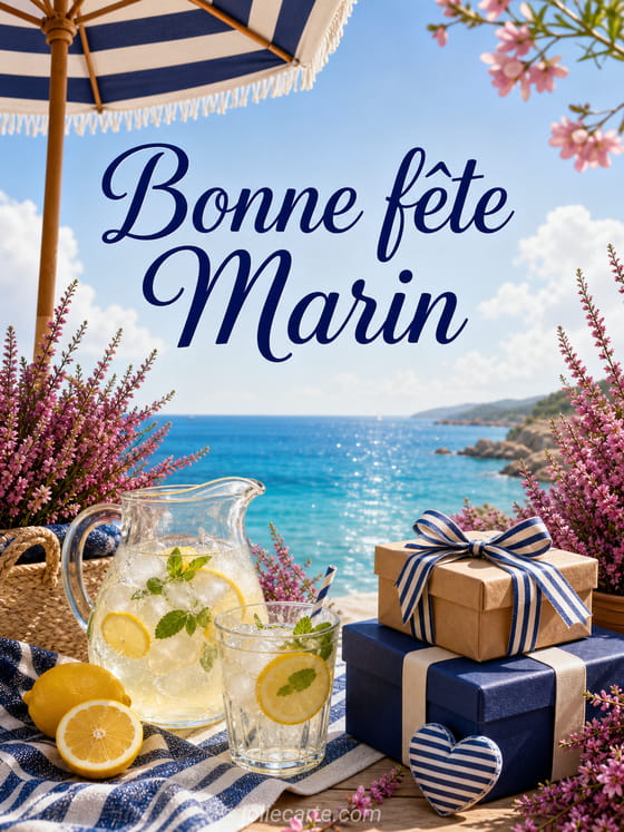 Carte bonne fête Marin
