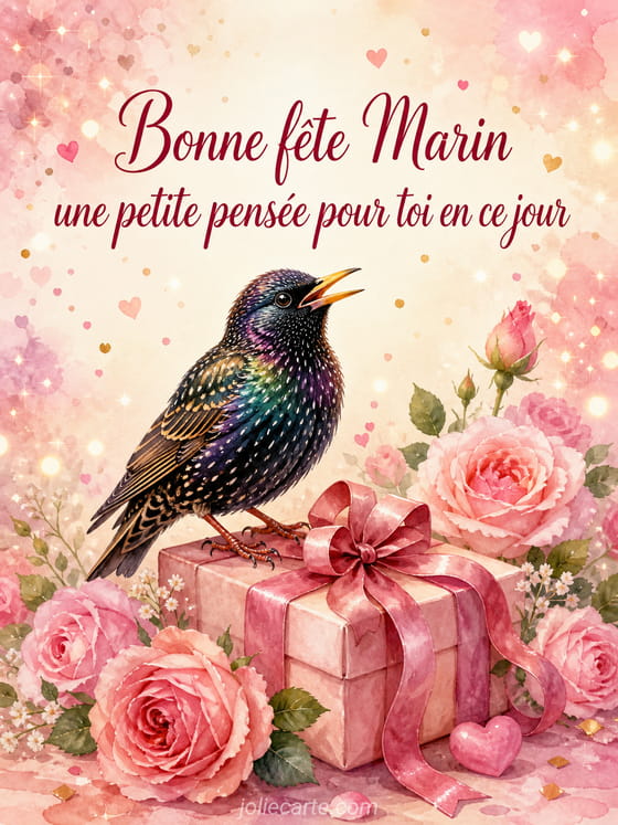 Carte bonne fête Marin