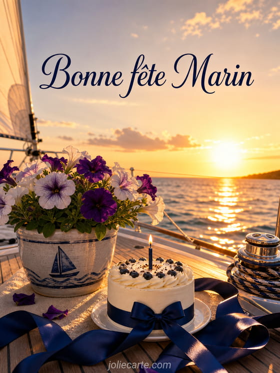 Carte bonne fête Marin