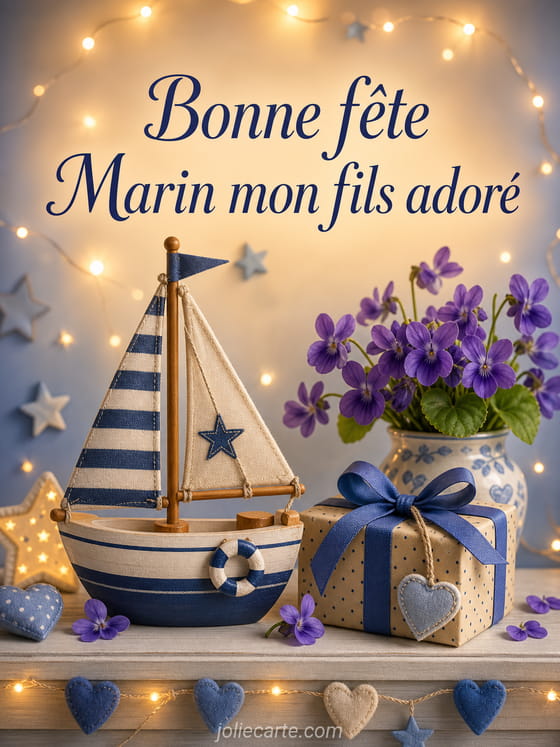 Carte bonne fête Marin