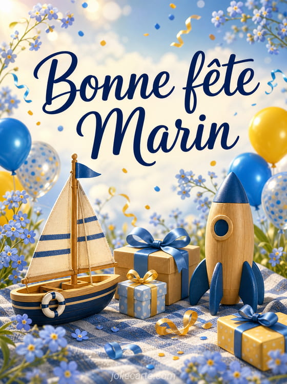 Carte bonne fête Marin