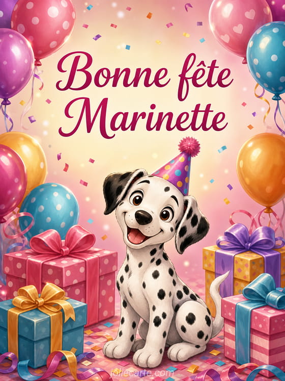 Carte bonne fête Marinette