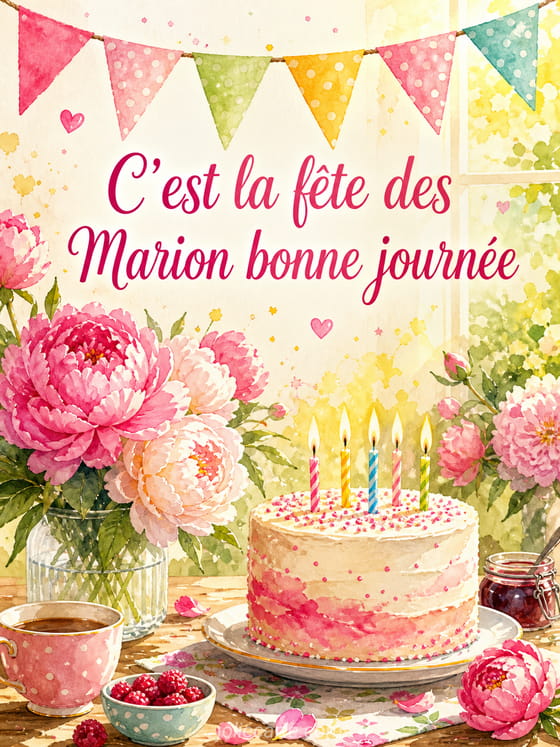 Carte bonne fête Marion