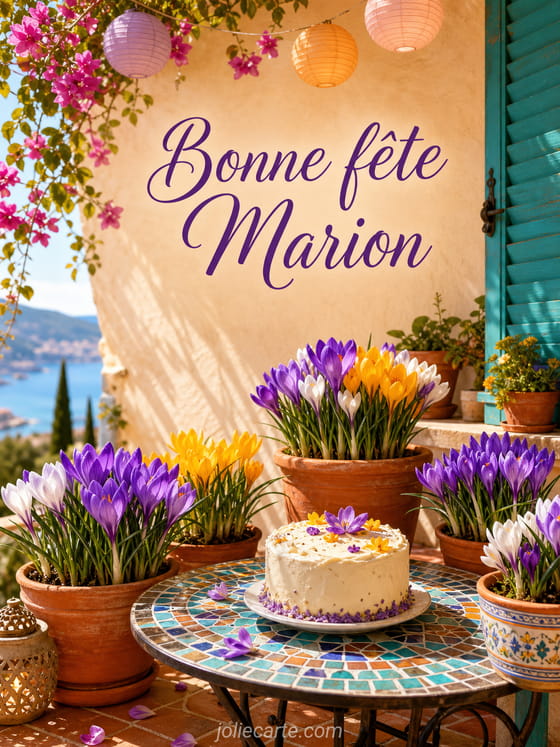 Carte bonne fête Marion