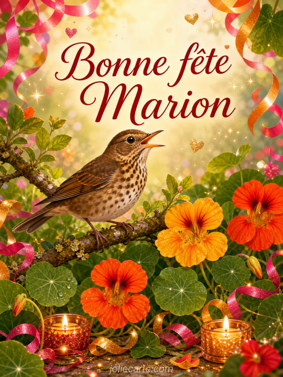 Carte bonne fête Marion