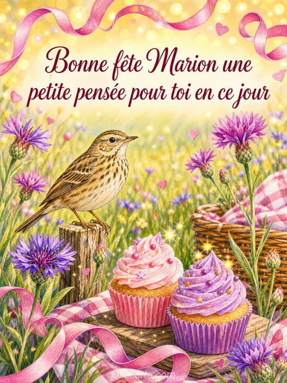 Carte bonne fête Marion