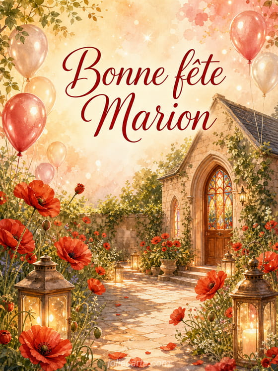 Carte bonne fête Marion