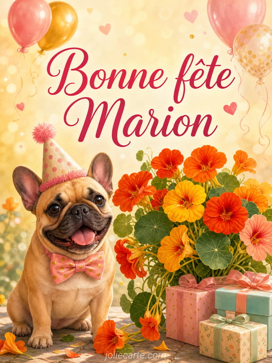 Carte bonne fête Marion