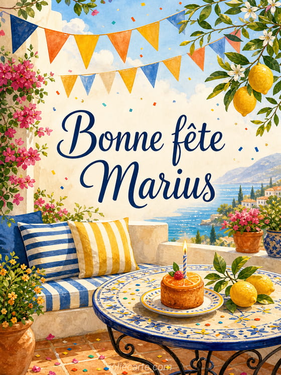 Carte bonne fête Marius