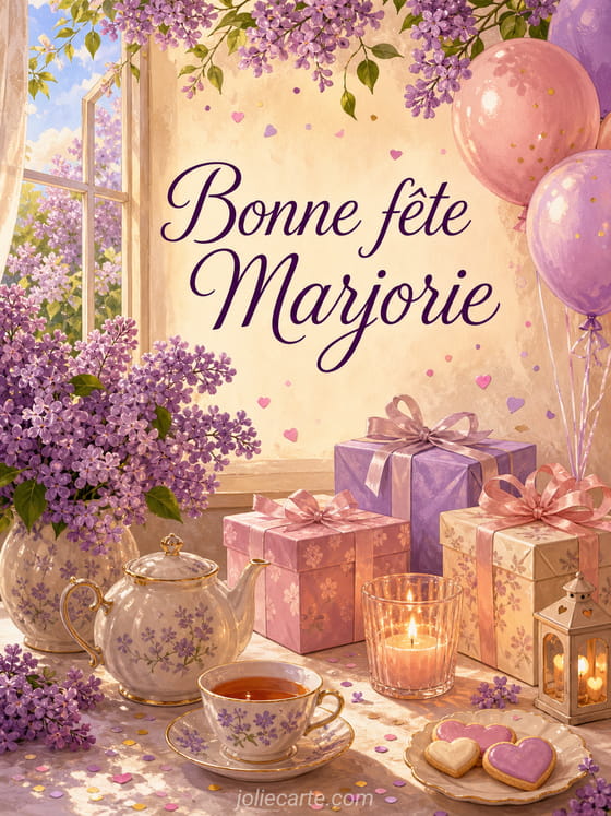 Carte bonne fête Marjorie
