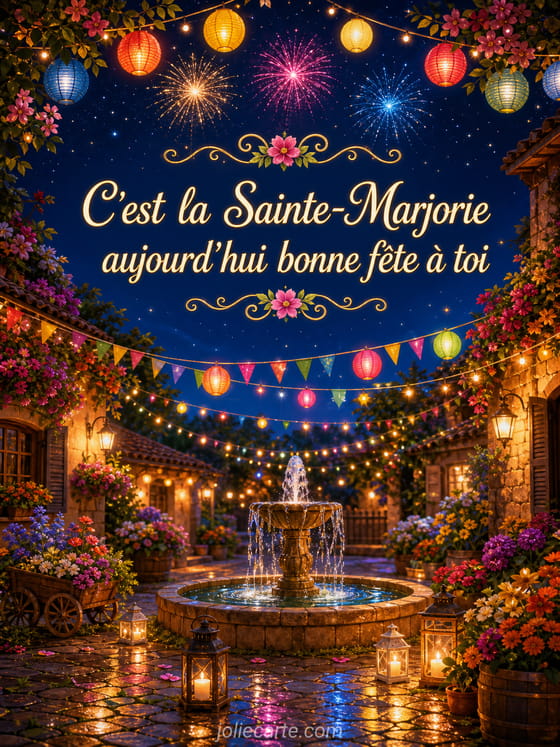 Carte bonne fête Marjorie