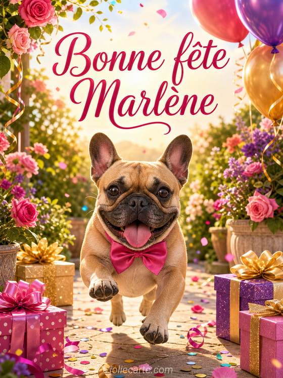 Carte bonne fĂȘte MarlĂšne