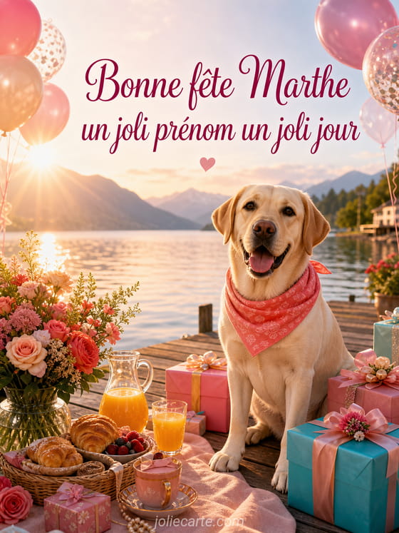 Carte bonne fête Marthe