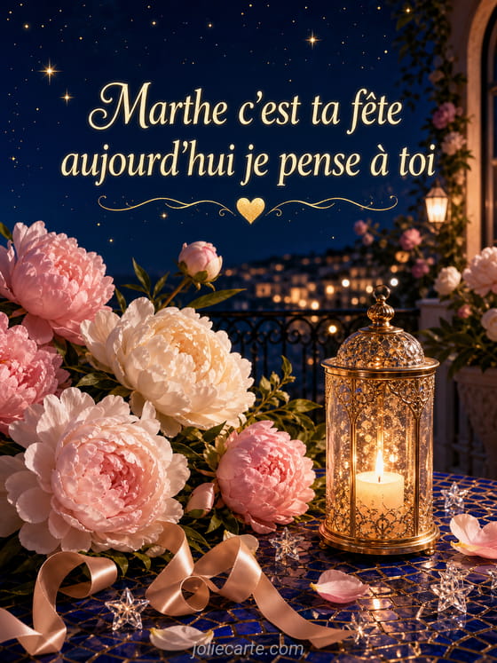 Carte bonne fête Marthe