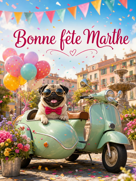 Carte bonne fête Marthe