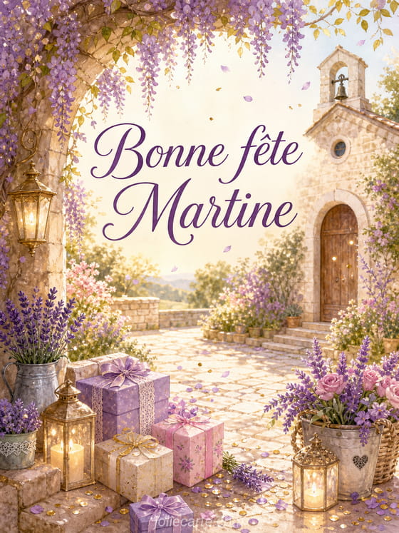 Carte bonne fête Martine