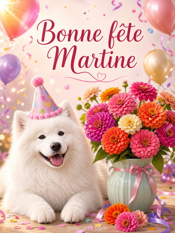 Carte bonne fête Martine