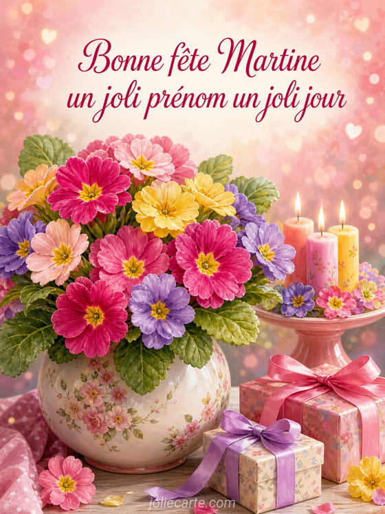 Carte bonne fête Martine