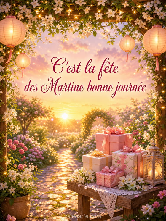 Carte bonne fête Martine